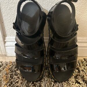 Dr. Martens Blaire Platform Strappy Sandals Women's Size 8 Black Gladiator
